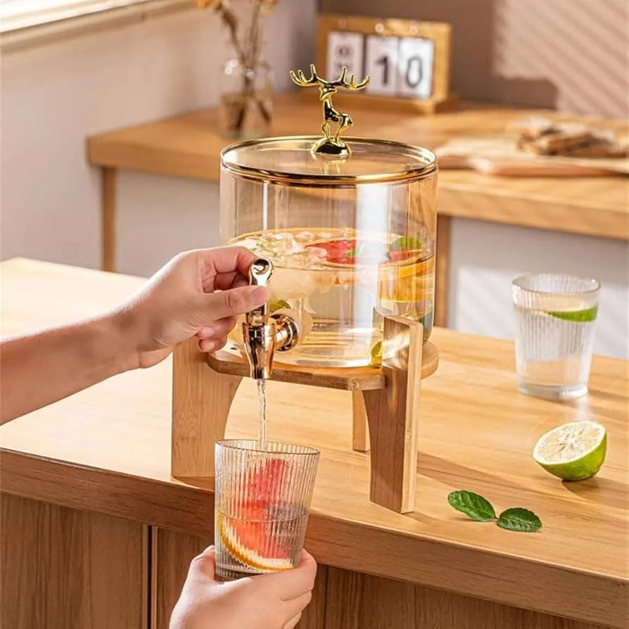 3.6 Liter Premium Borosilicate Glass Juice Dispenser with Stand - Image 2