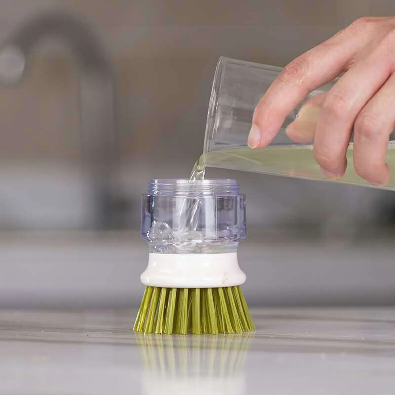 Premium Kitchen Scrub Brush Set with Soap Dispenser - Image 4