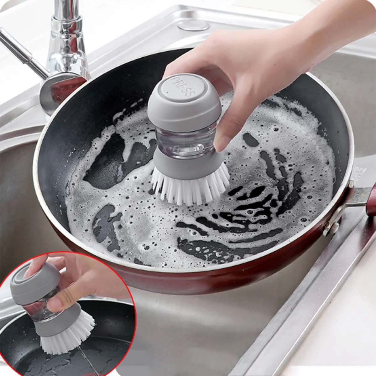 Premium Kitchen Scrub Brush Set with Soap Dispenser - Image 11