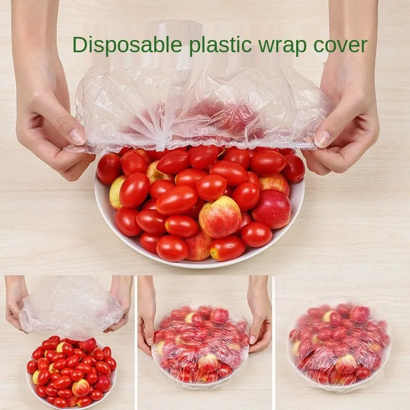 100PCS Premium Disposable Plastic Wrap for Food Preservation - Image 7