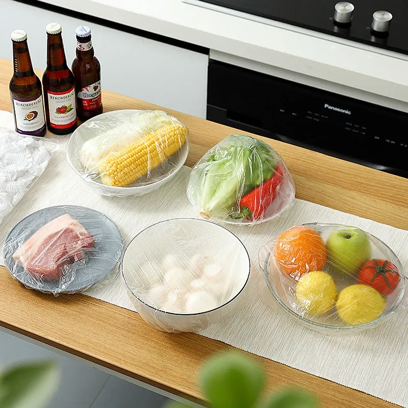 100PCS Premium Disposable Plastic Wrap for Food Preservation - Image 8