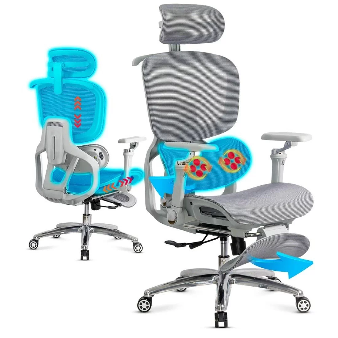 Top-Rated Ergonomic Mesh Chair 5-in-1 Comfort Edition – Premium Support & Smart Features - Image 10