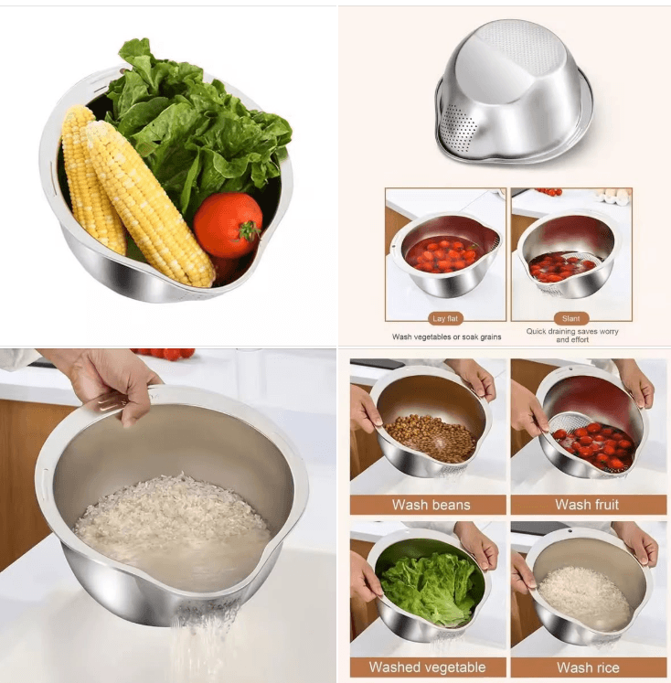 Rice Cleaner Strainer Rice Washing Filter Strainer Basket - Image 5