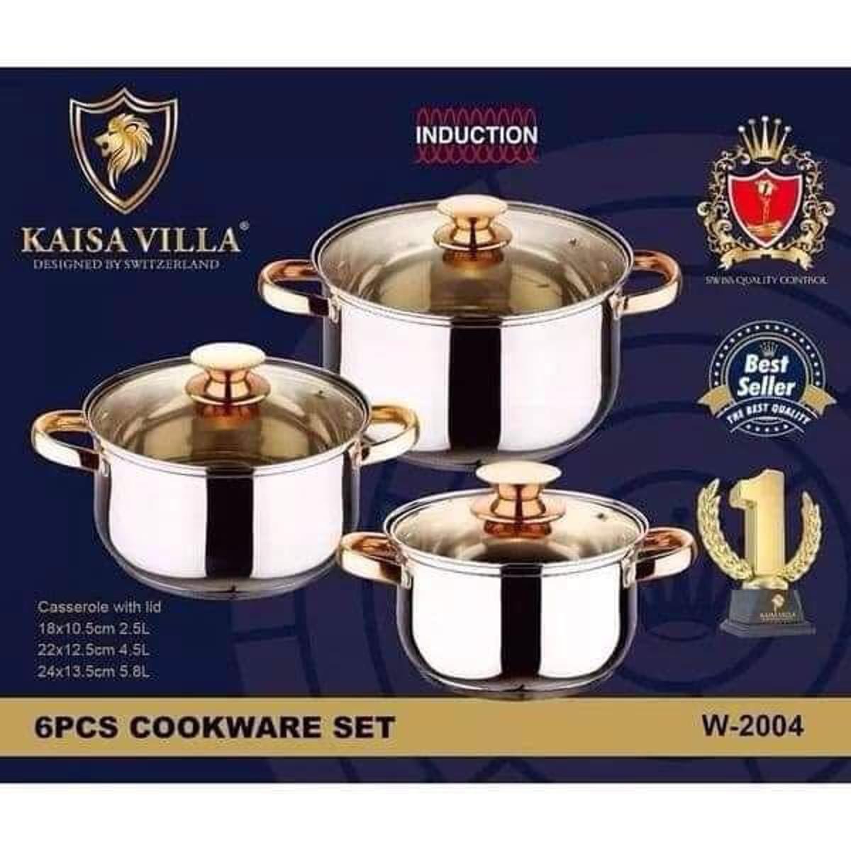 12 Pcs Kaisa Villa Stainless Steel Cookware Set - Image 4