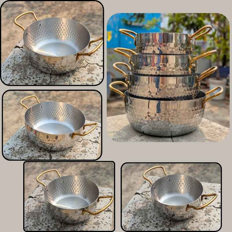 Silver Hammered  Deep Cooking pan - Image 4