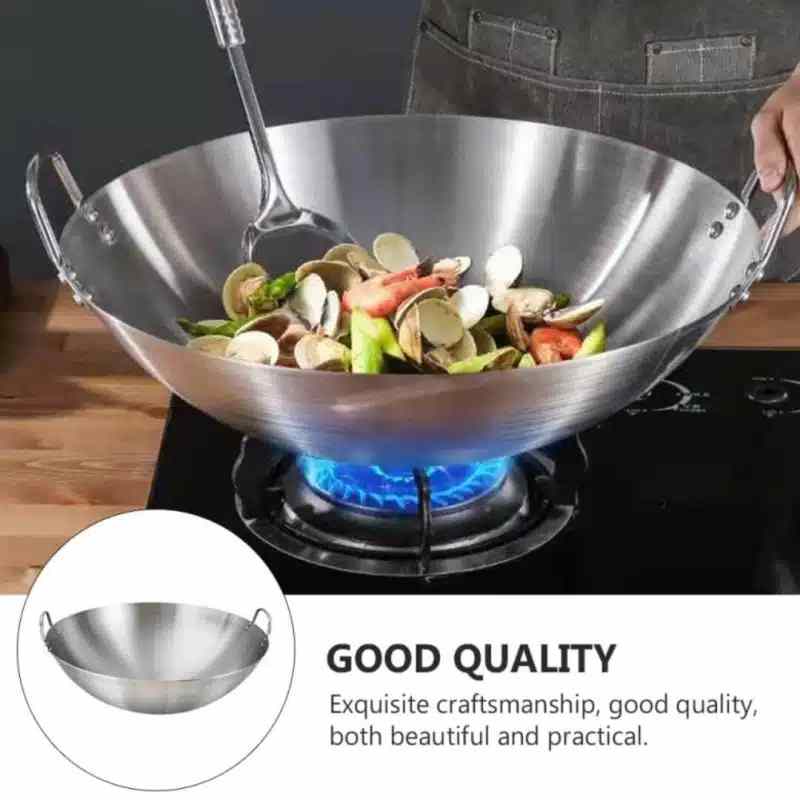 32 cm Japani SS Steel Cooking Pan - Image 2