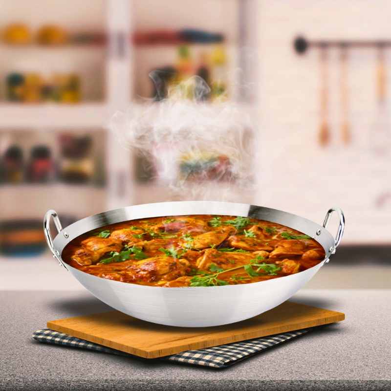 34 cm Japani SS Steel Cooking Pan - Image 9