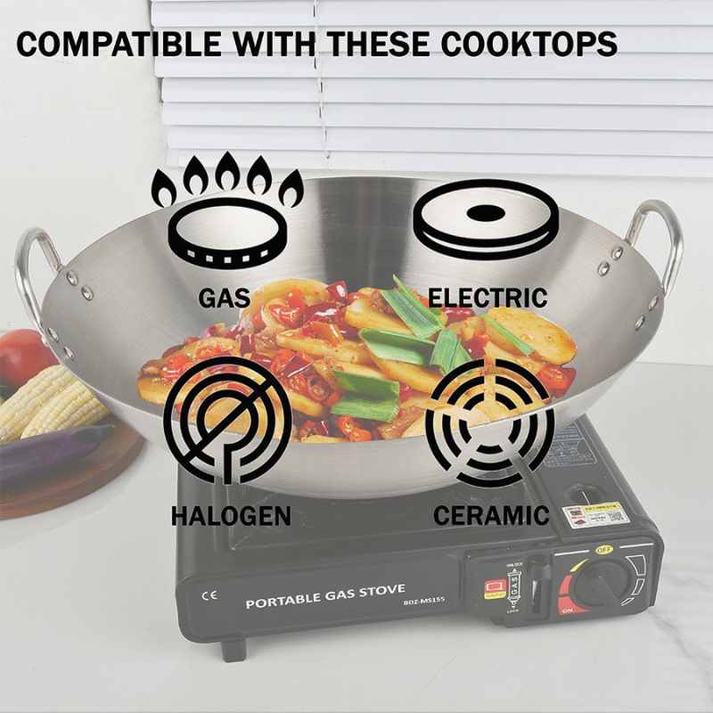 43 cm Japani SS Steel Cooking Pan - Image 4