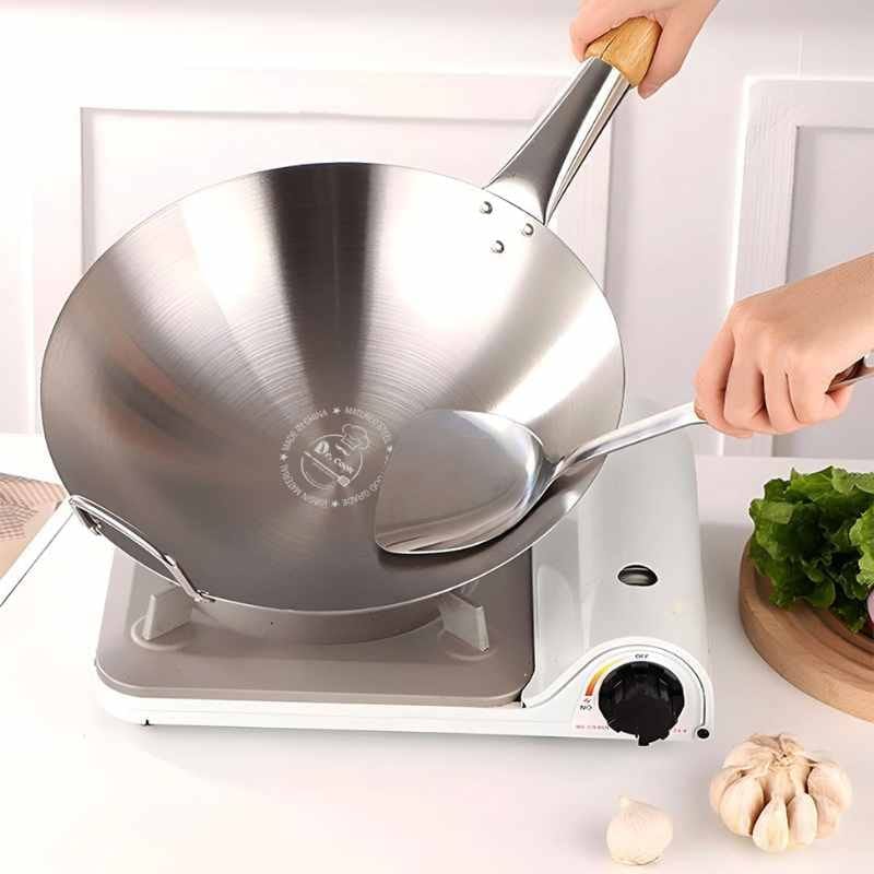 28 cm Wooden Handle premium SS Steel Pan Dr cook barnd - Image 4