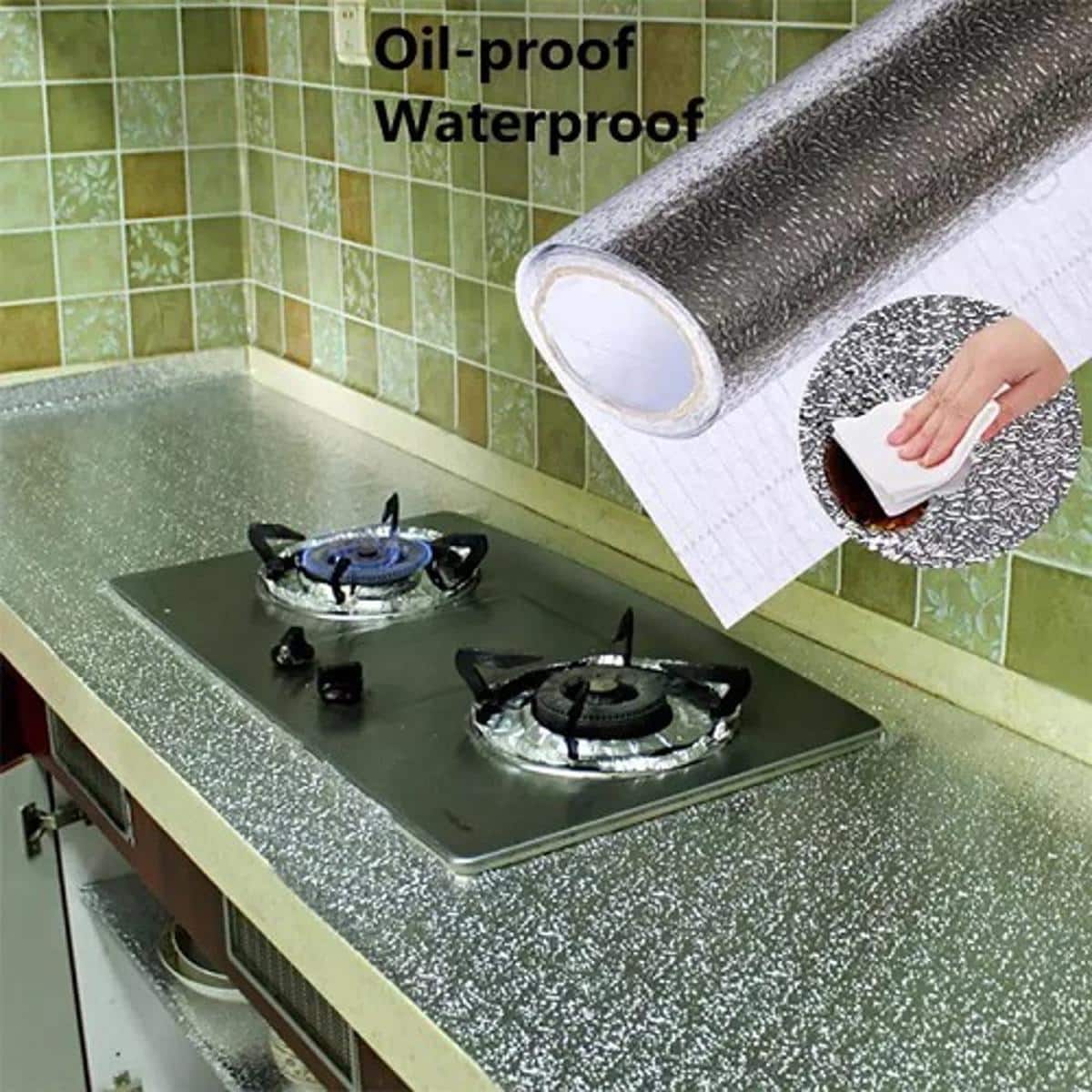 Waterproof Kitchen Aluminum Adhesive Stickers 3 feet - Image 3