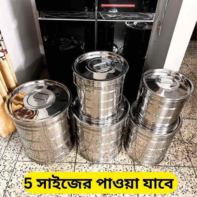 10-12 KG Size SS Steel rice container - Image 2
