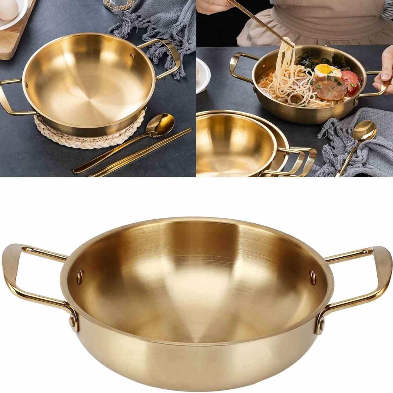 Wow deep cooking pan Golden - Image 2
