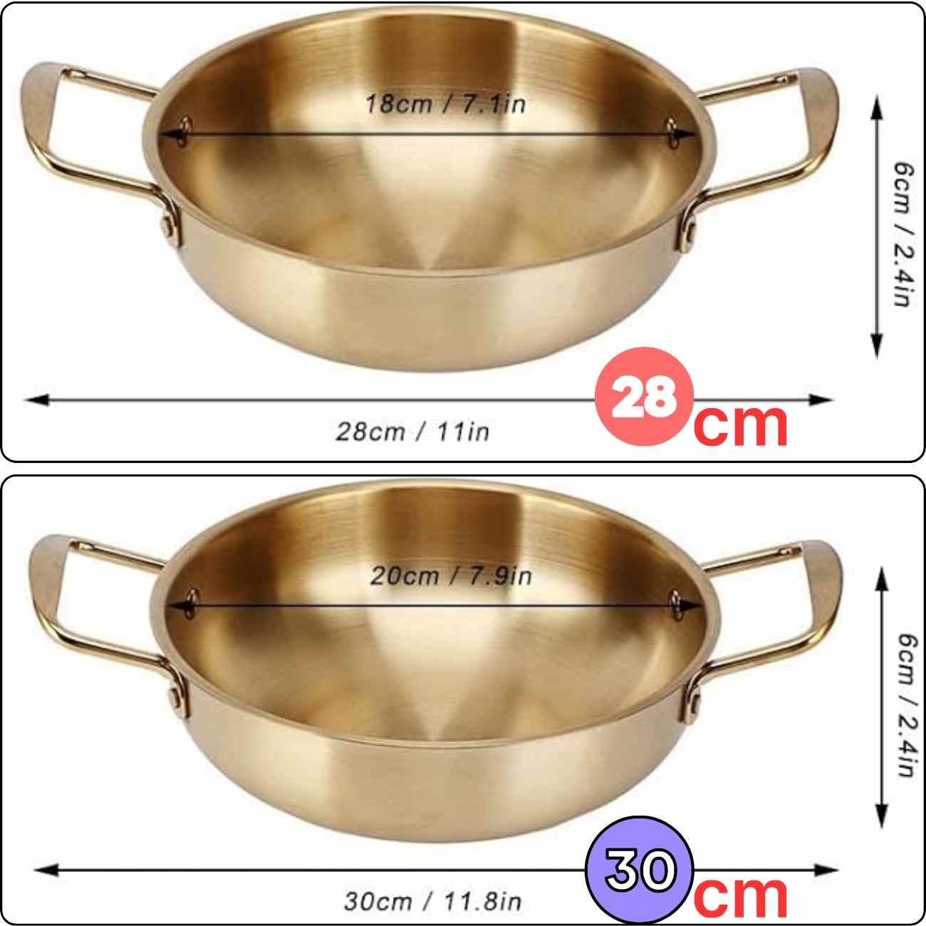 Wow deep cooking pan Golden - Image 4